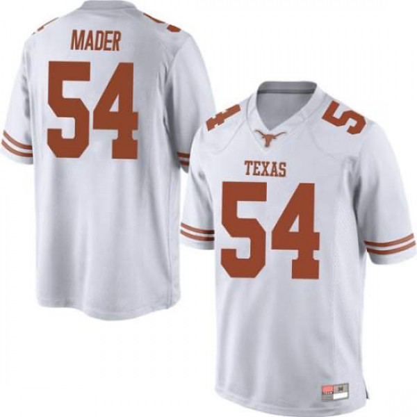 Men's University of Texas #54 Justin Mader Replica College Jersey White